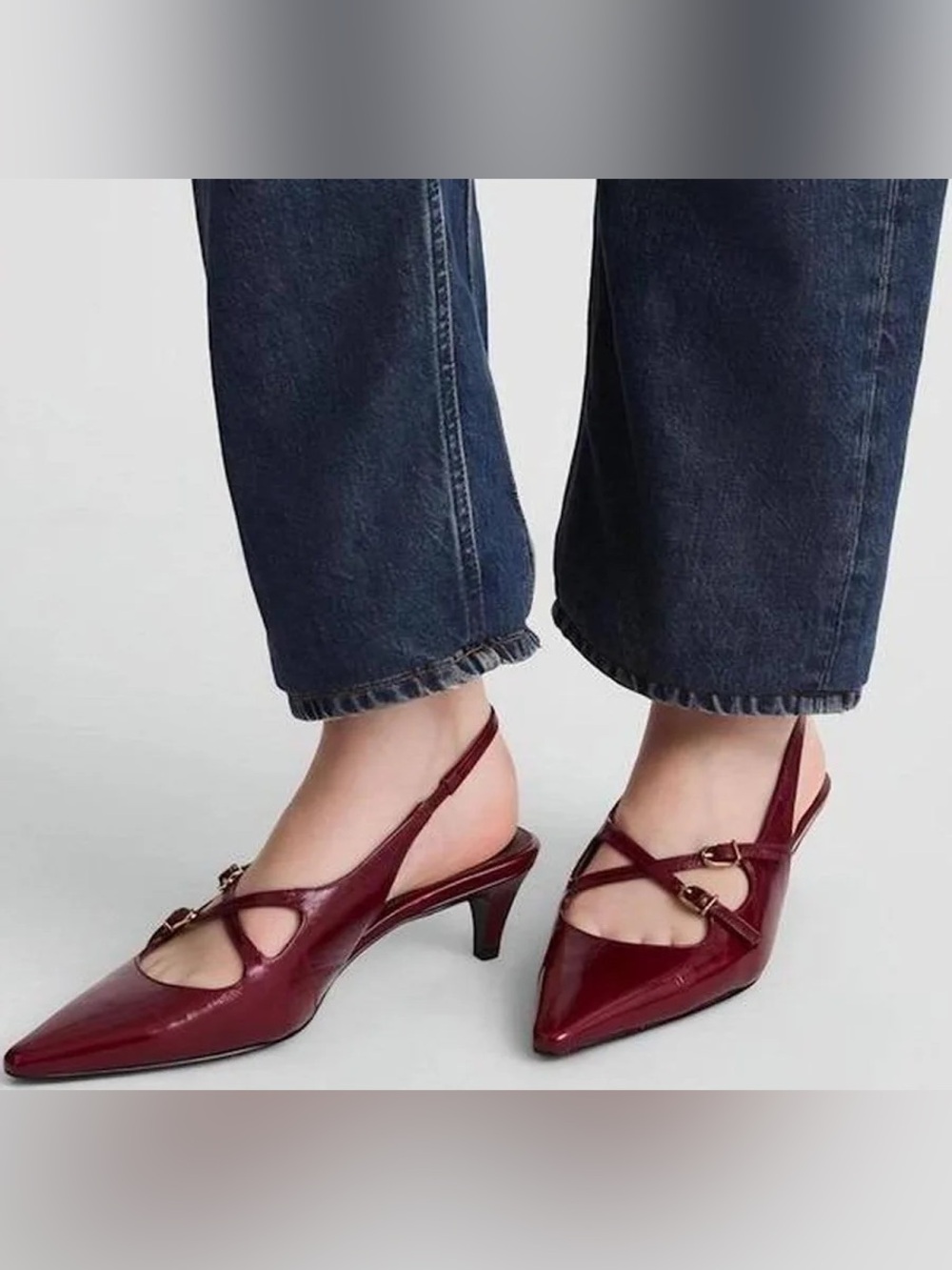 Madewell Emilie Slingback Pump in Cabernet - sz 7